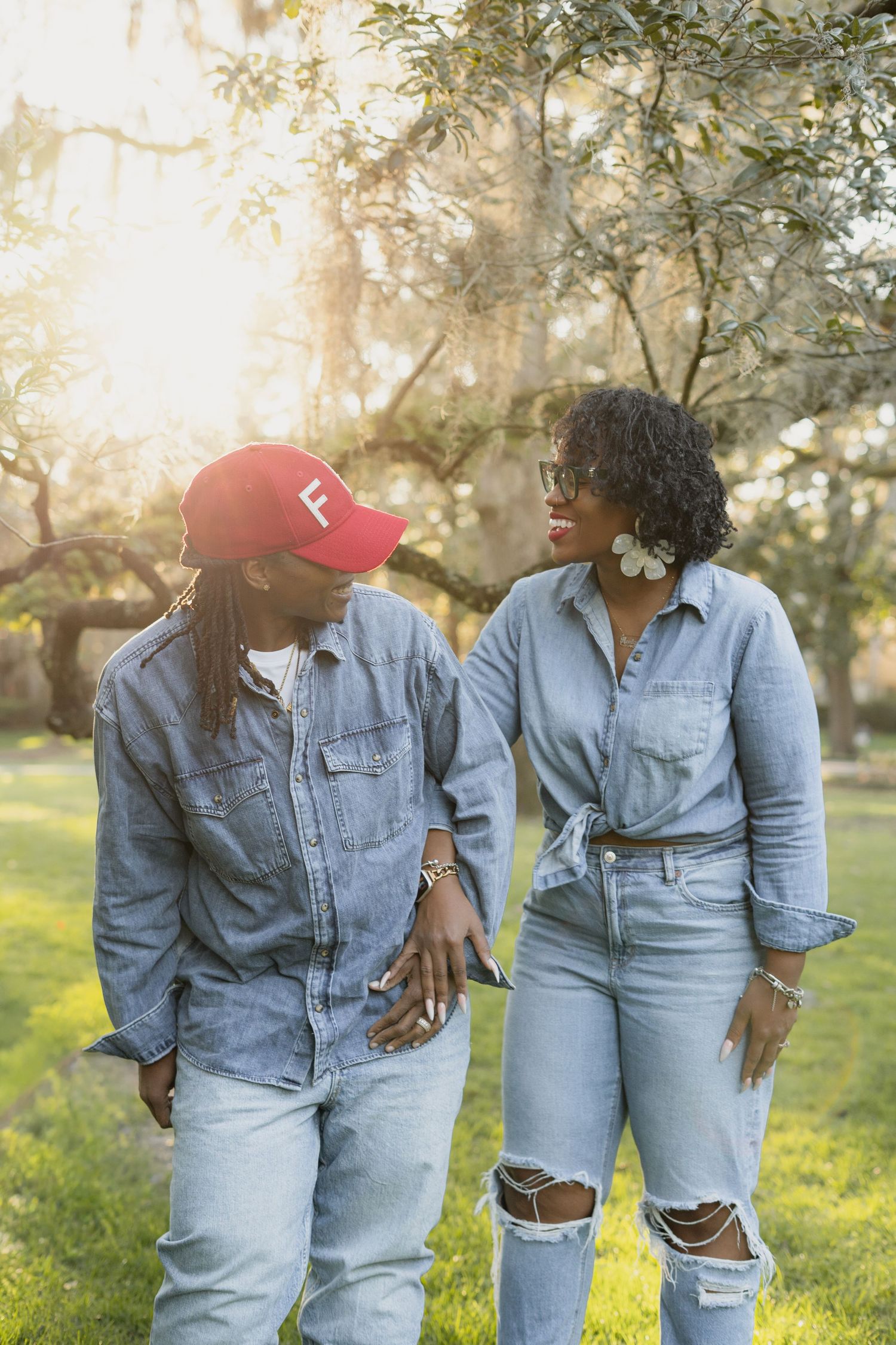 Couples portraits at Forsyth Park
