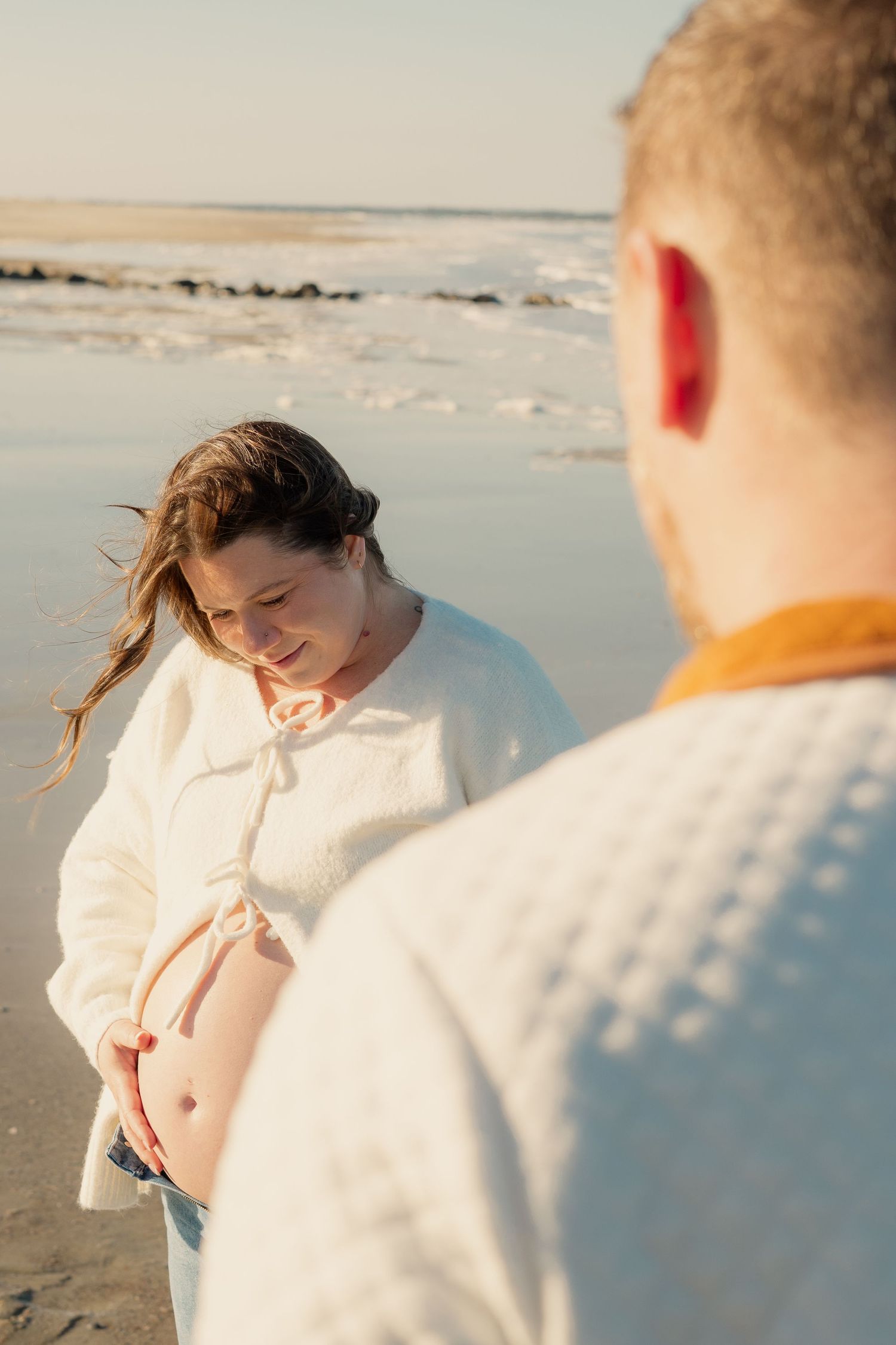 Couples Engagement Portraits at Tybee Island Savannah Georgia - Maternal Photoshoot