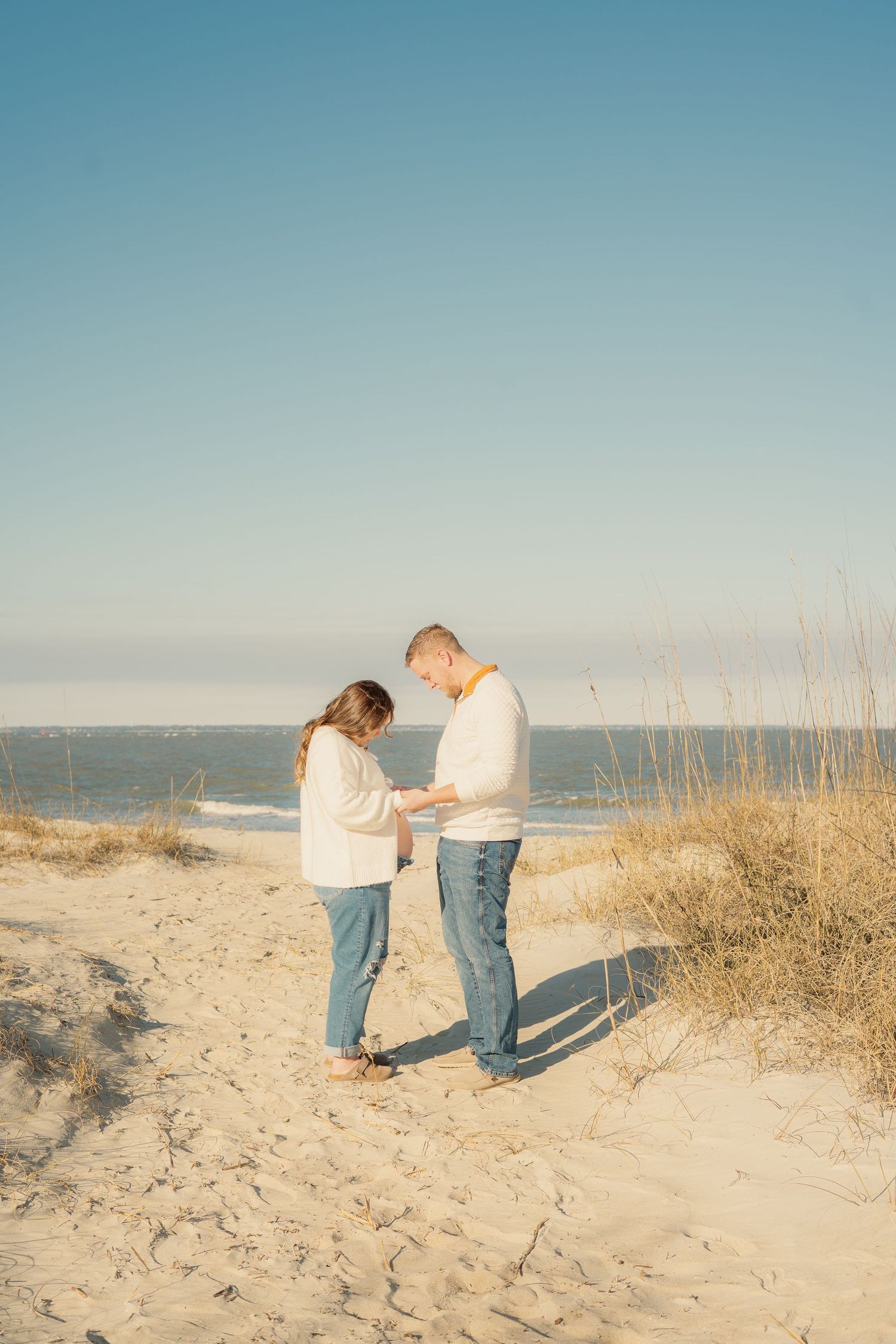 Couples Engagement Portraits at Tybee Island Savannah Georgia - Maternal Photoshoot