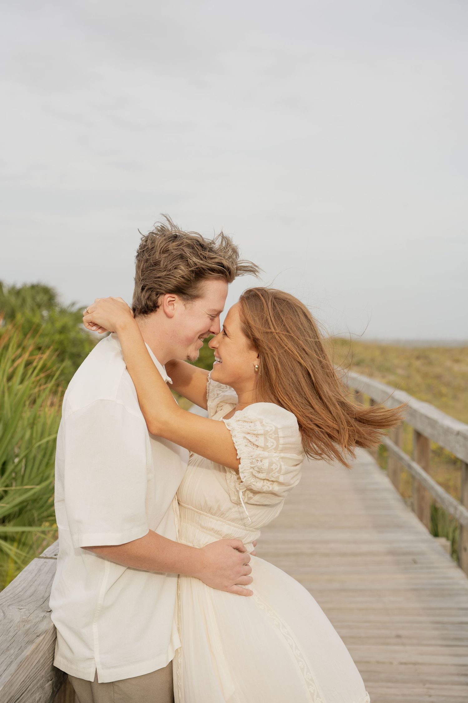 Engagement Shoot - White Outfits - Tybee Island Georgia, Photography