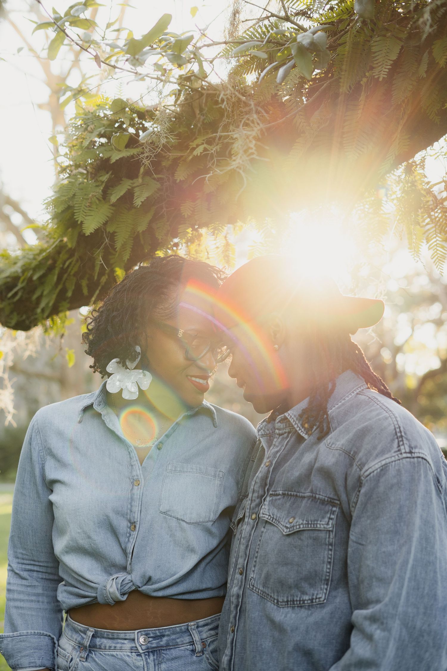 Couples Engagement Portraits at Forsyth Park Savannah Georgia
