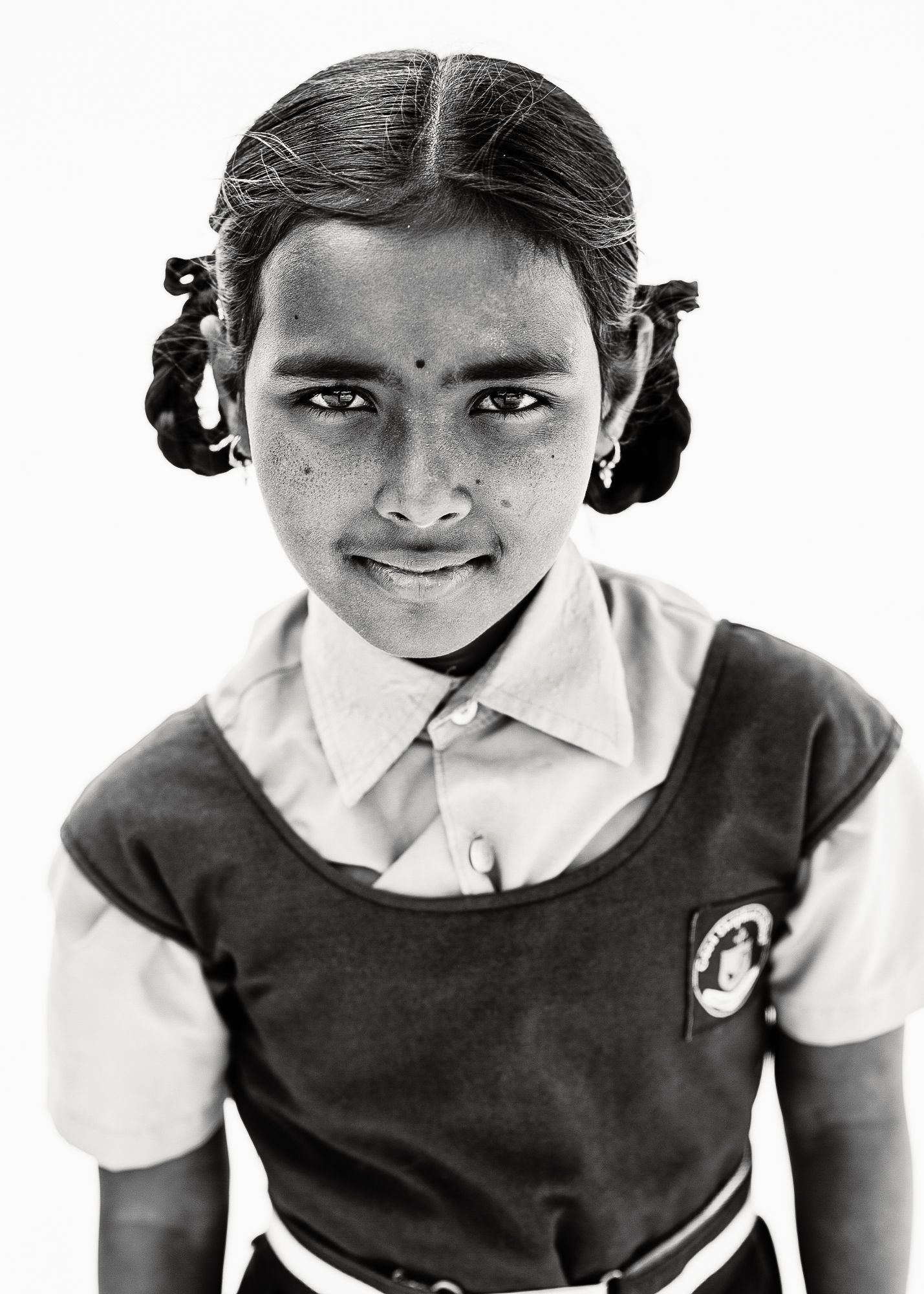Black-and-white headshot of India students.