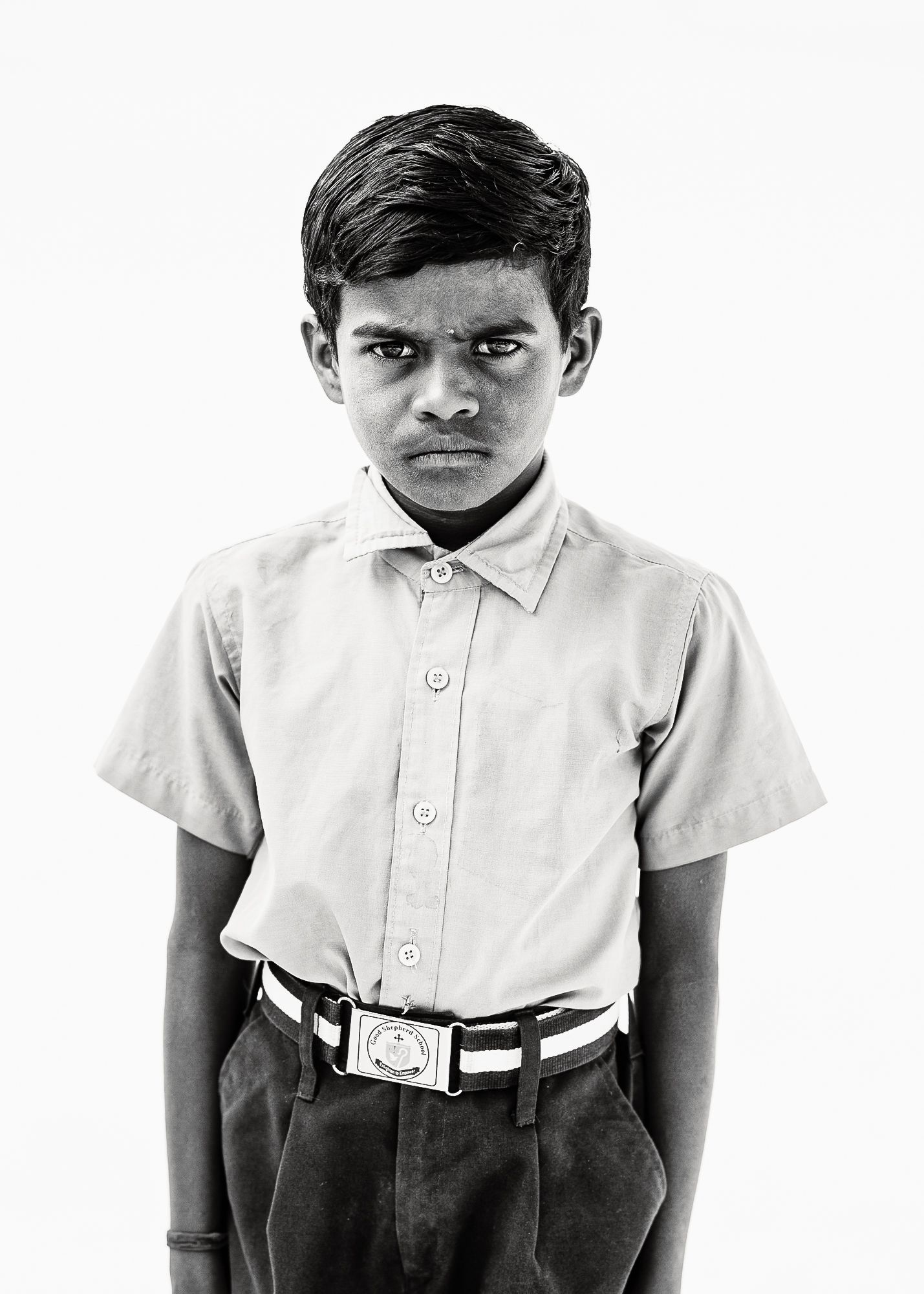 Black-and-white headshot of India students.