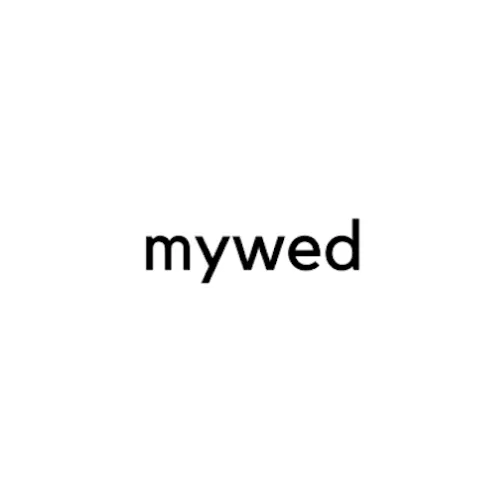 MyWed logo displayed in minimalist black lowercase typography on a clean white background.