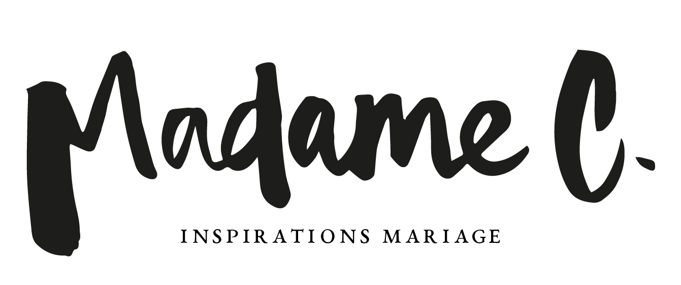 Logo du blog de mariage français Madame C inspirations, en typographie manuscrite noire au pinceau.
