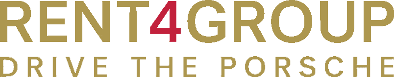 Gold and bronze text showing Rent4Group vehicle rental company logo on white background.