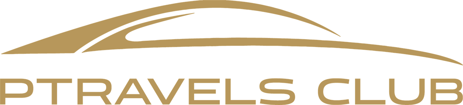 Gold-colored logo design featuring a sleek automotive silhouette with elegantly curved lines.