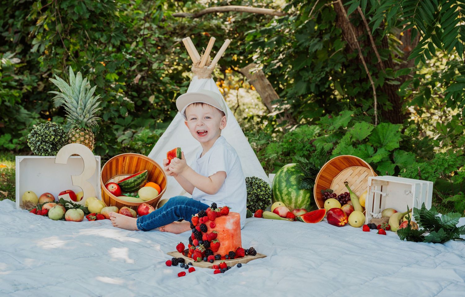 fond smash cake  avec gateau exterieur soleil fruit bebe 3 ans plaisirs et sucre