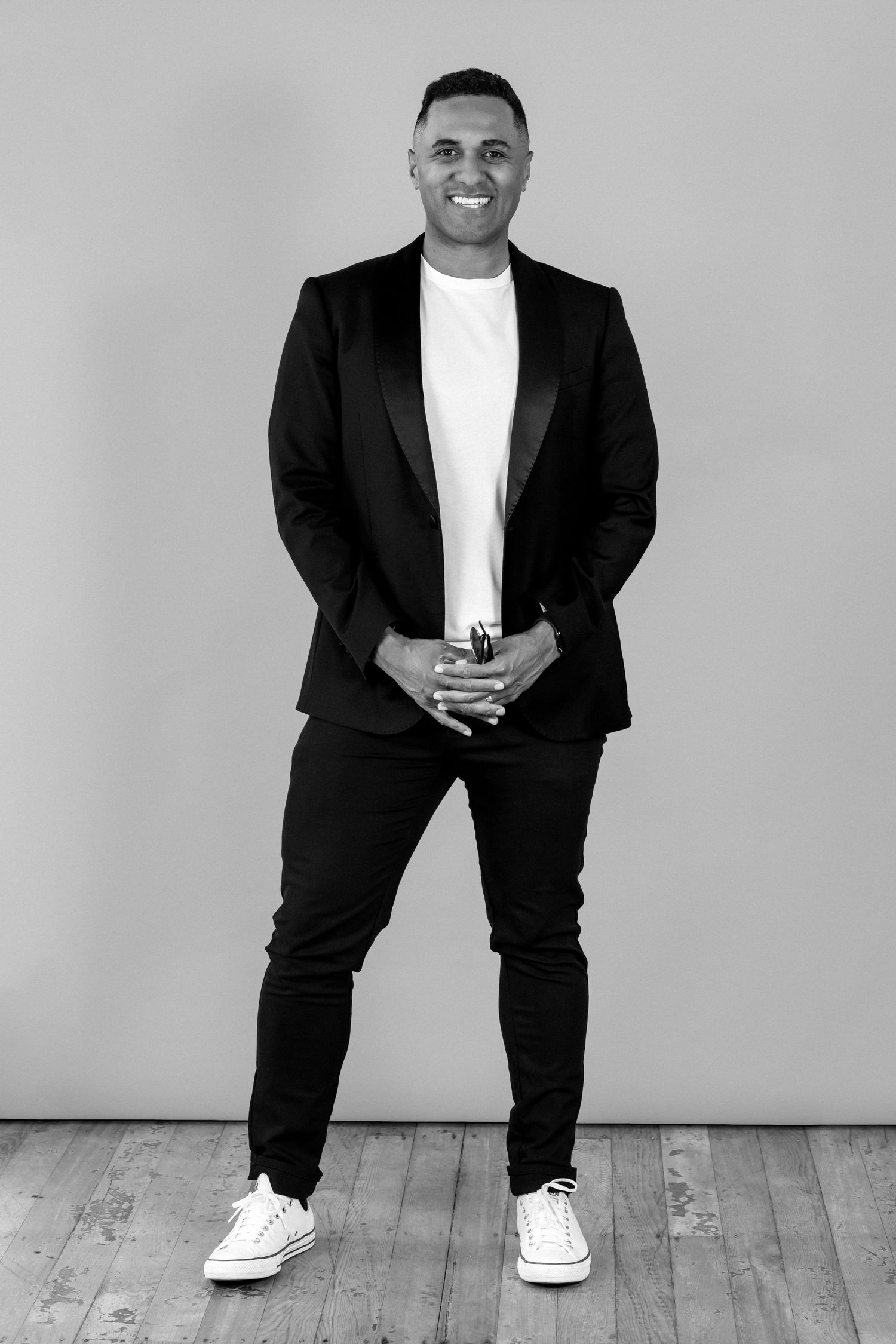 Maori Social media influencer professional and branding portrait in black and white. Stand strong and tall in a suite for a smart photo CL