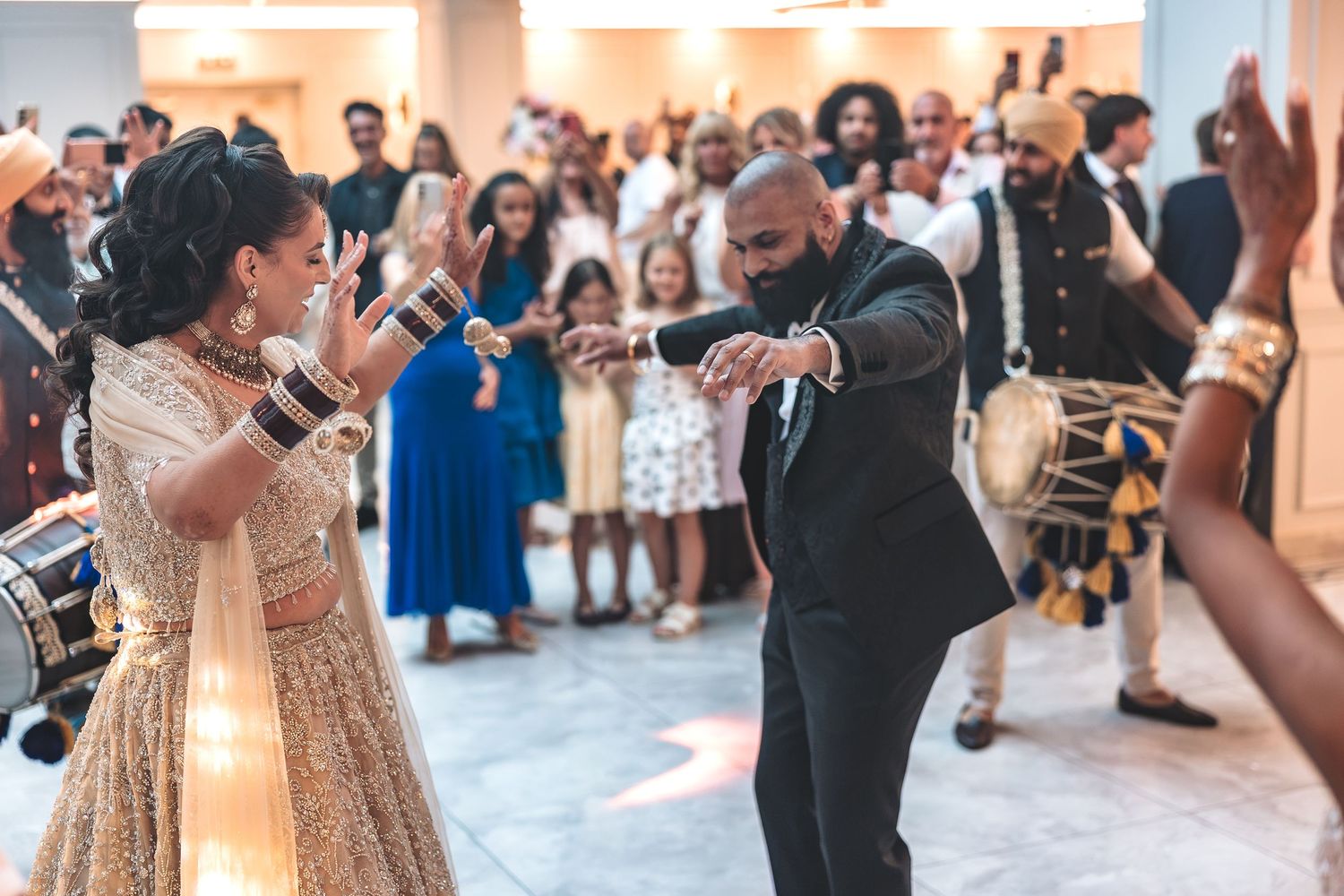Unposed wedding photography during a wedding first dance.