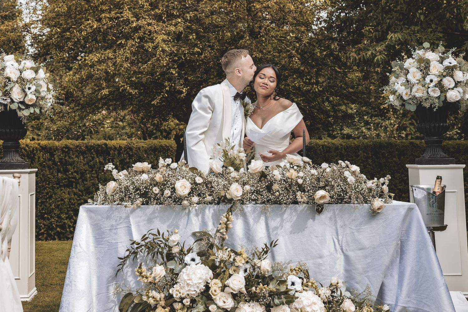 A natural emotional moment during wedding speeches
