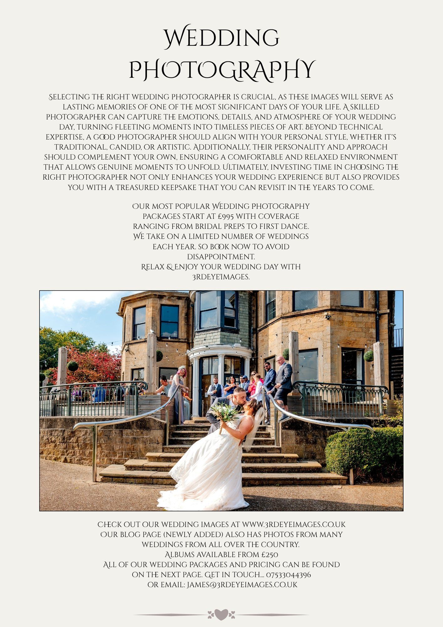 A wedding venue with stone steps leading to a curved facade building surrounded by autumn foliage. advertising wedding photography.