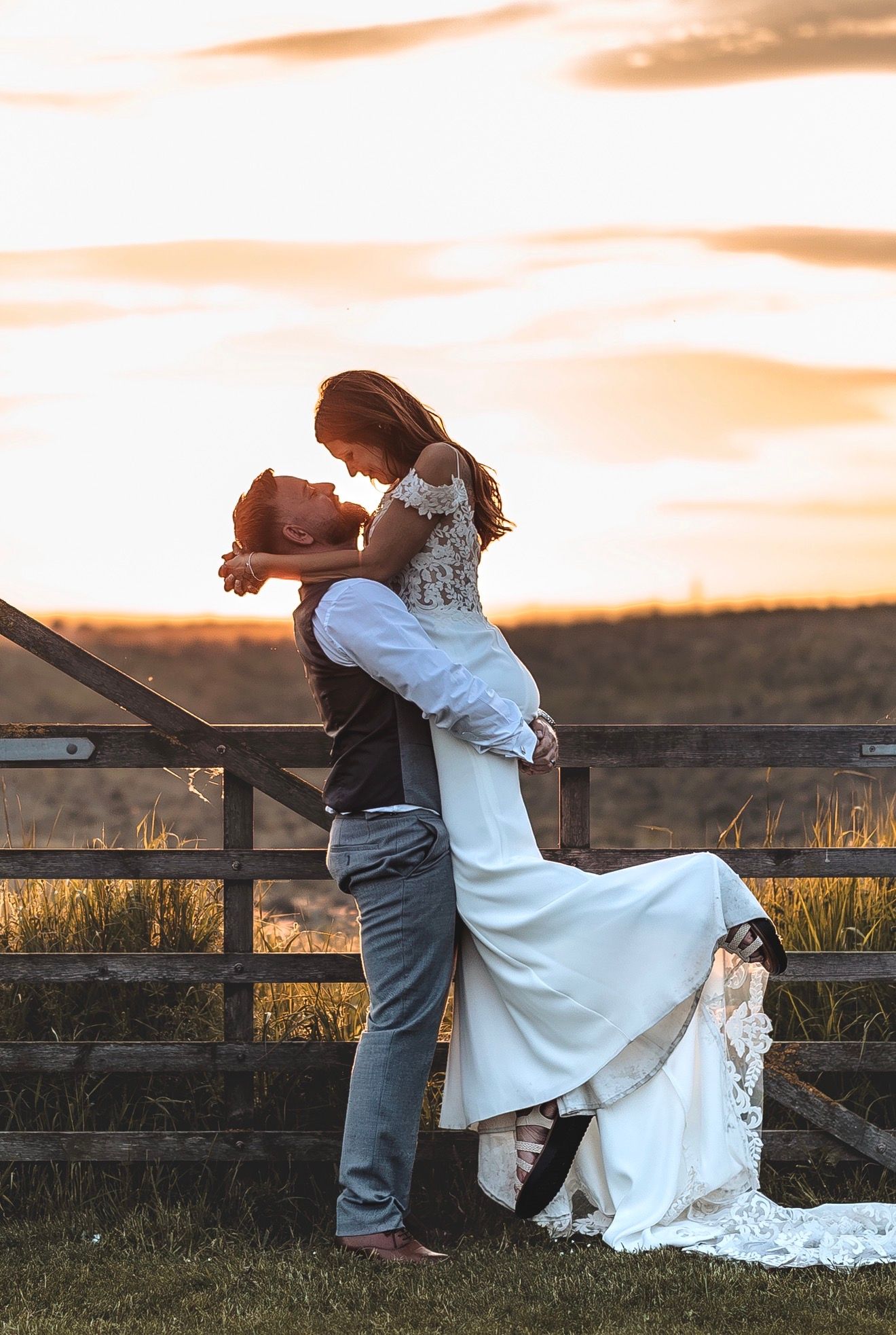 A wedding sunset image in Yorkshire.