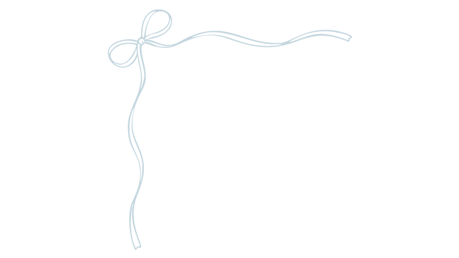 Graceful blue line art pattern with flowing curves and ornamental details.
