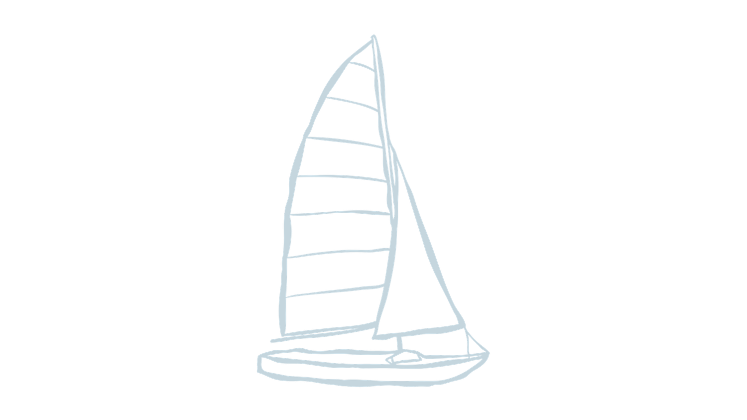 Minimalist sailboat sketches arranged in a horizontal row with clean lines.
