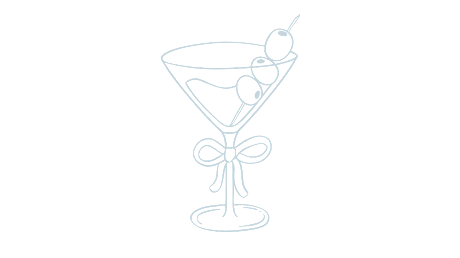 Simple cocktail glass illustrations arranged in a decorative pattern.
