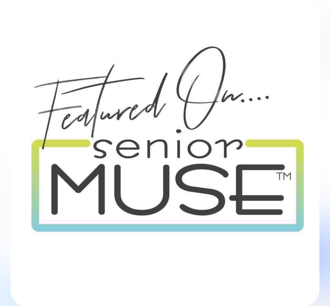 Featured On Senior Muse logo badge with gradient border in green and blue tones. Kansas City senior pictures