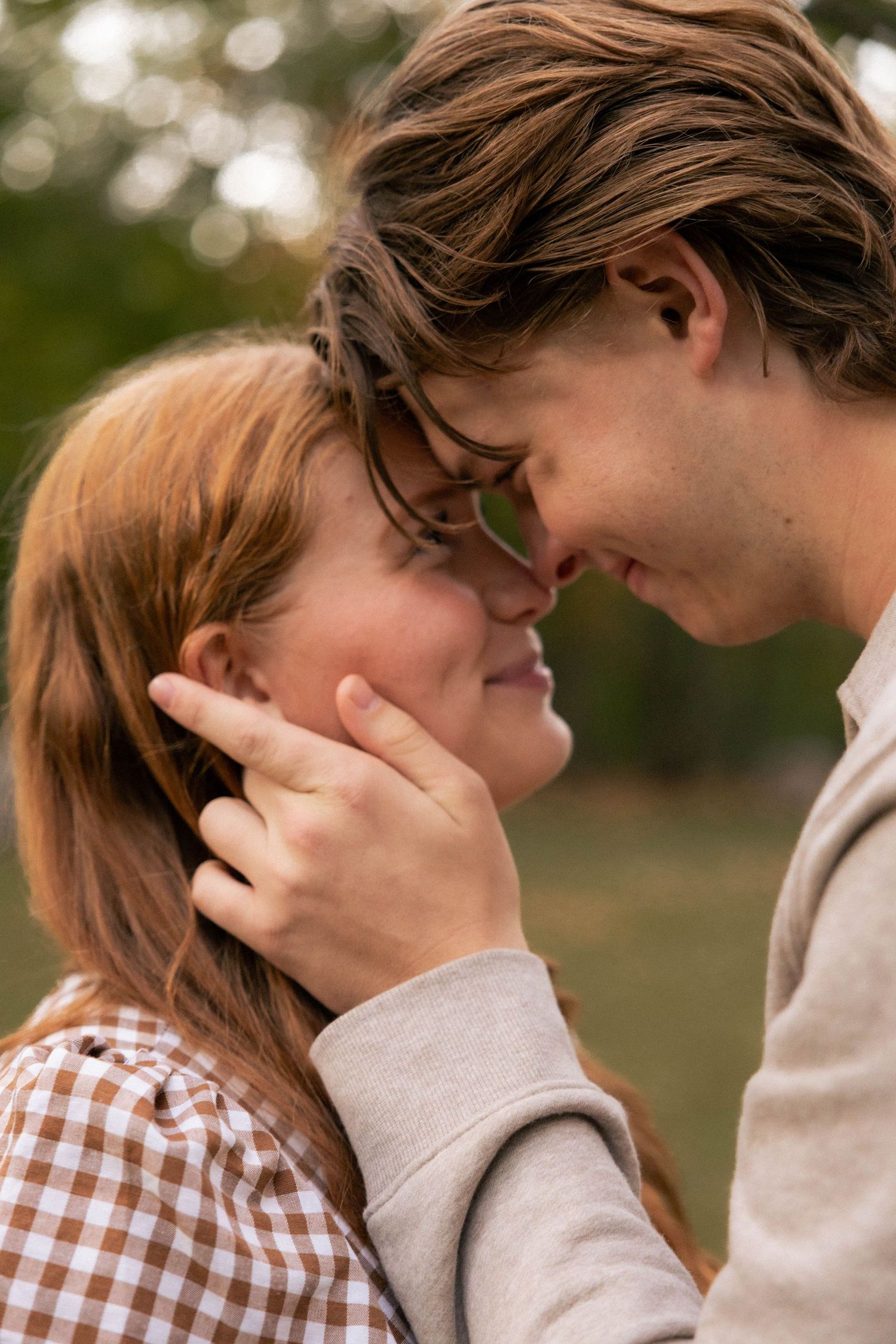 Fall outdoor golden hour engagement photos in Funks Grove, Illinois