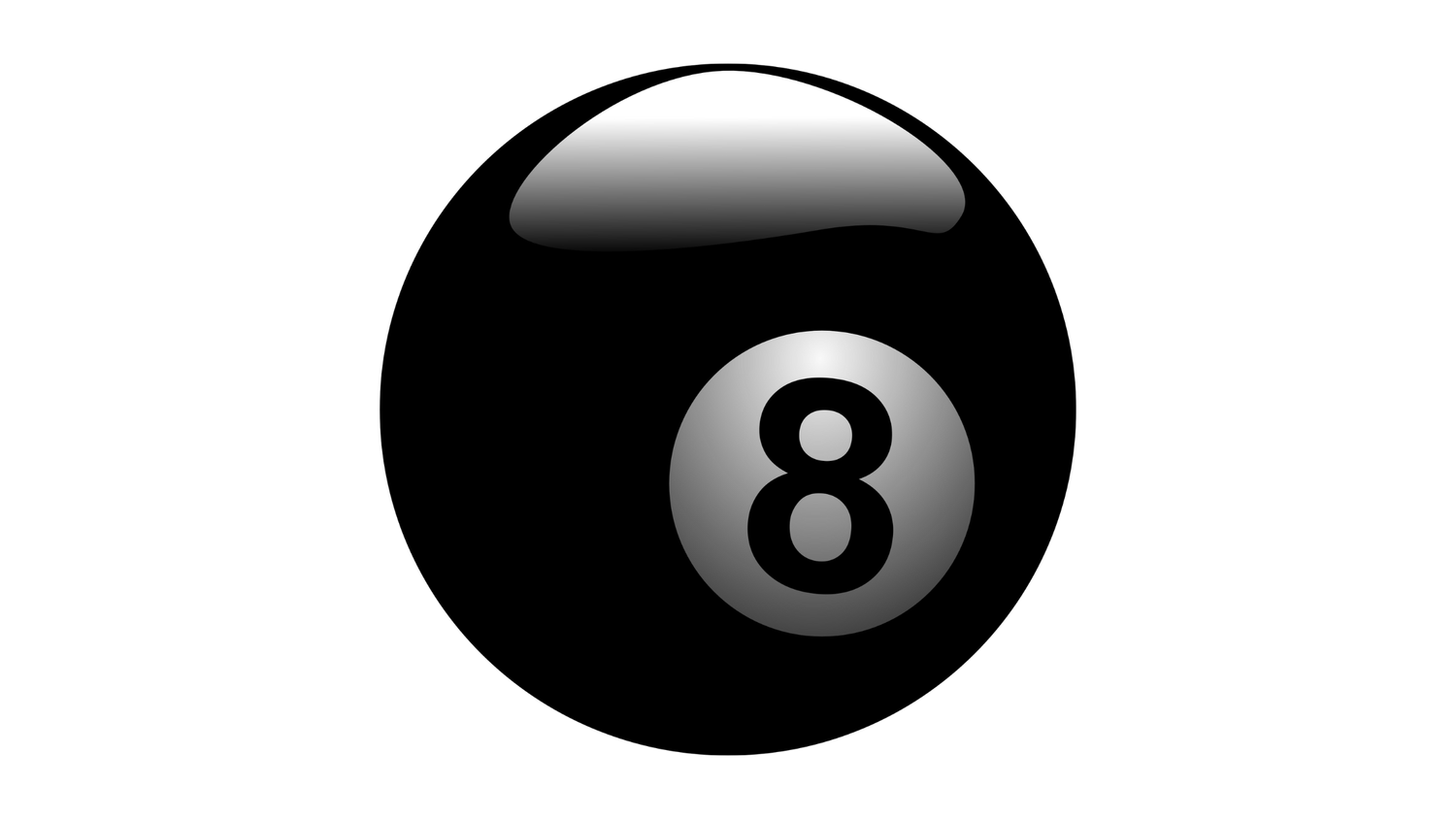 A row of black and white circular icons showing numbers 8, 9, and a stylized eye symbol against a white background.