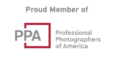 Professional Photographers of America (PPA) logo with text showing membership status in gray and red colors.