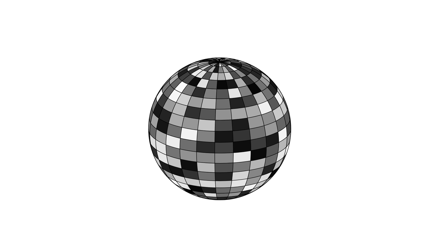 Rotating silver disco ball animation sequence showing different angles and reflective surfaces.
