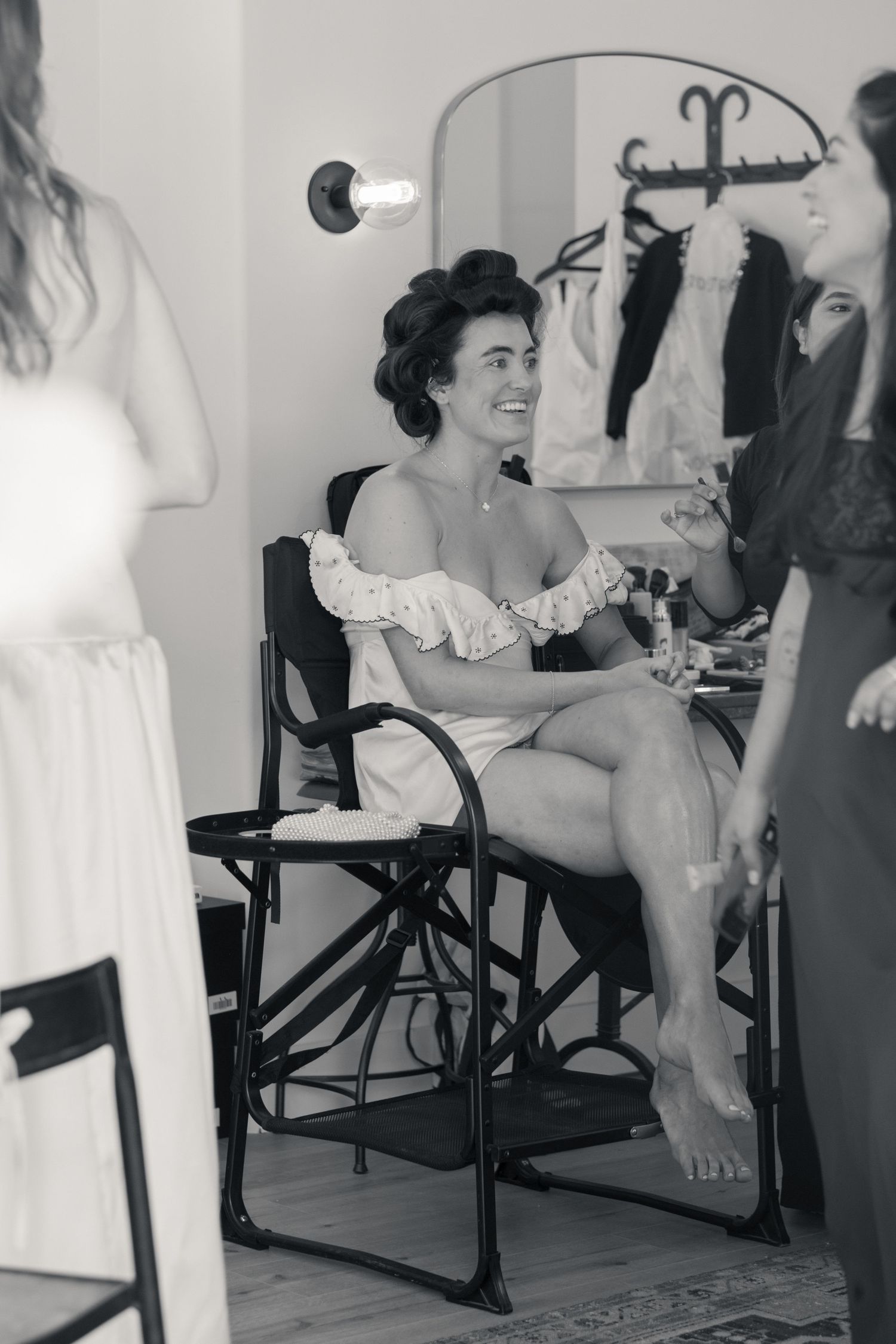 Bride getting ready for her Santa Ynez Ranch wedding
