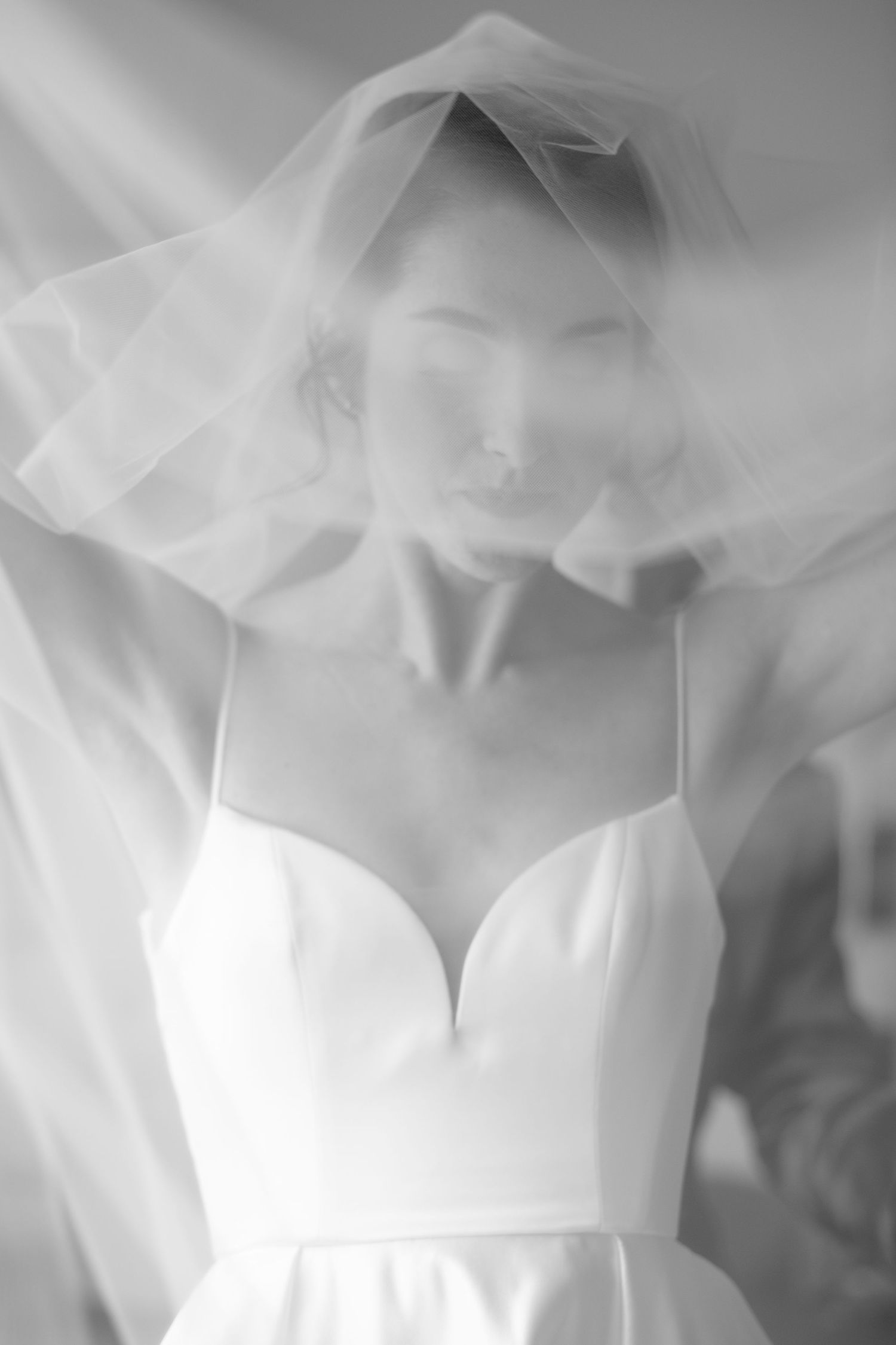 Editorial Bridal Portraits. Black and White wedding photography.
