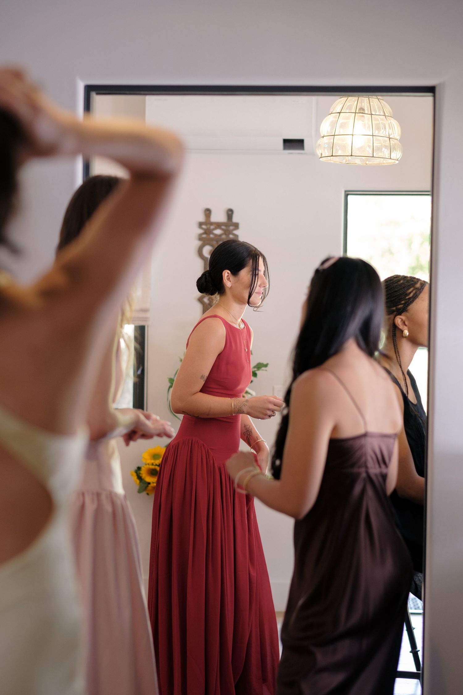 Bride getting ready for her Santa Ynez Ranch wedding
