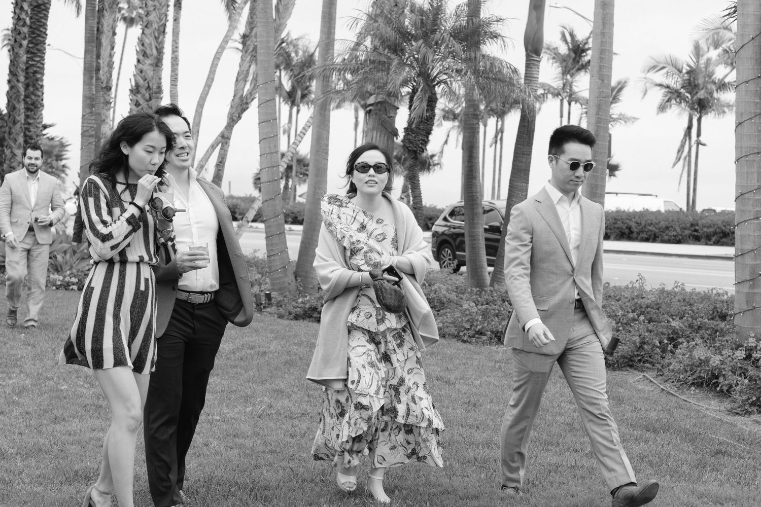 Candid wedding guest photography at the Santa Barbara Inn.