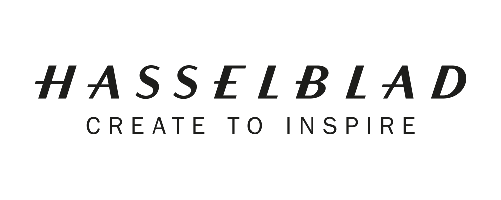 Hasselblad Create to Inspire logo in black text on white background, featuring bold serif typography.
