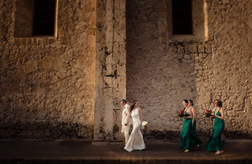 Cartagena wedding photographer capturing newlyweds in the walled city, natural portrait