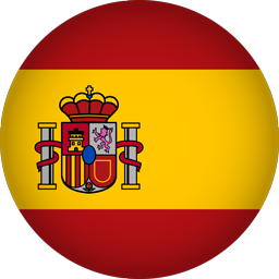 A series of circular Spanish flag designs showing different variations and emblems arranged in a horizontal row.