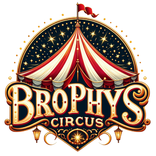 Focal Point Images
Vintage circus tent logo design for Brophy's Circus with stars and red flags.