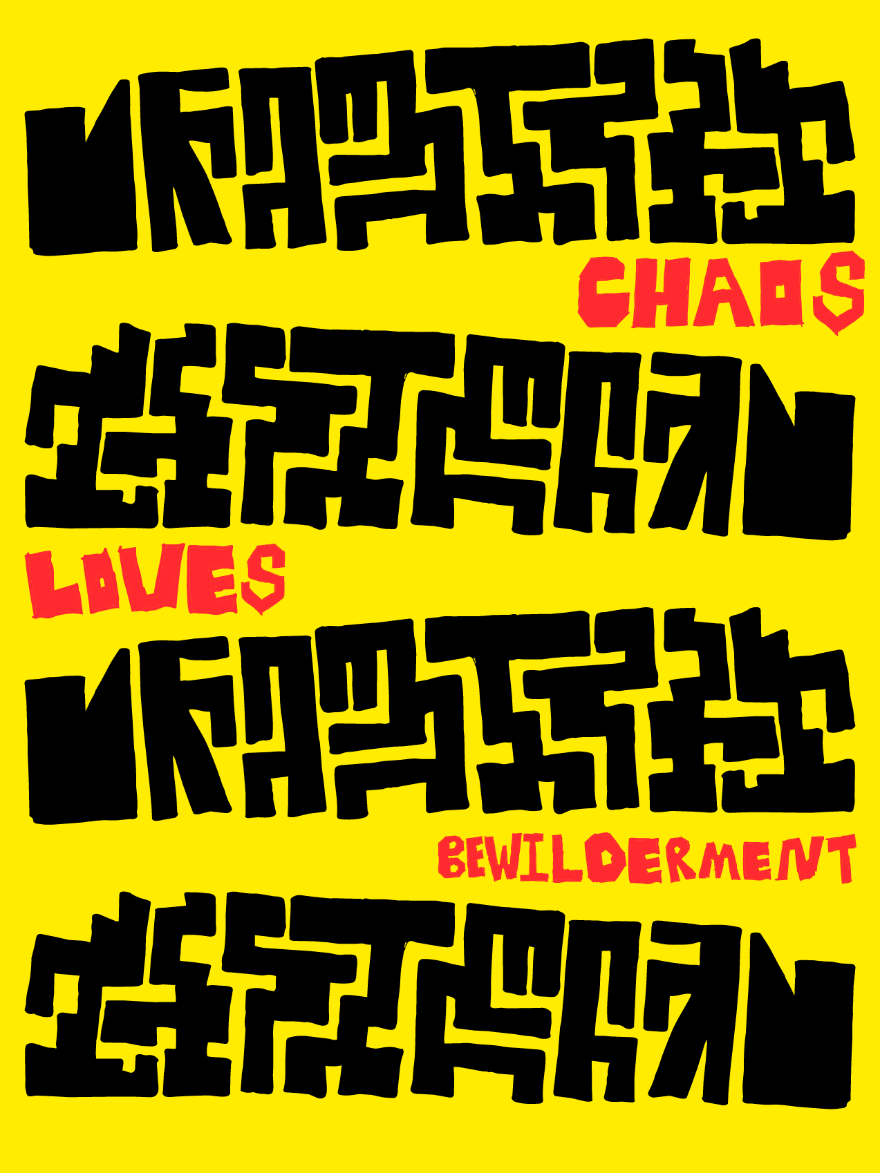 Chaos Loves Bewilderment.