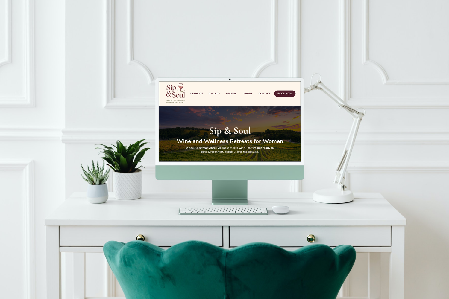 Sip and Soul Retreats website design by Sara Turbyfill Photography + Design.
