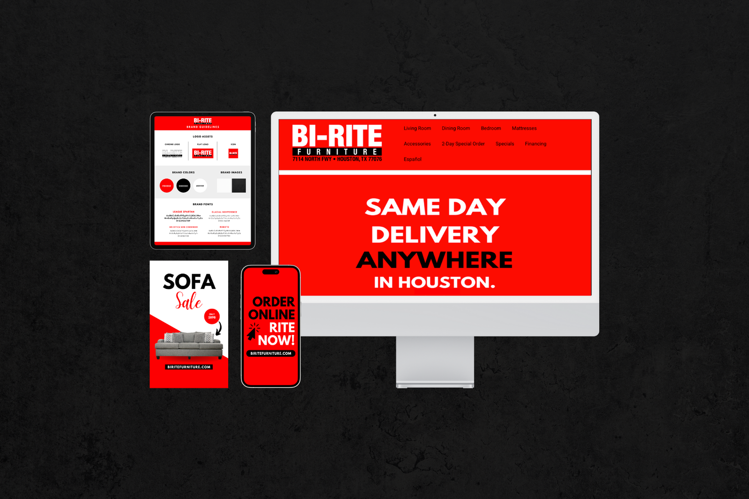 Branding for Bi-Rite Furniture by Sara Turbyfill Photography + Design.