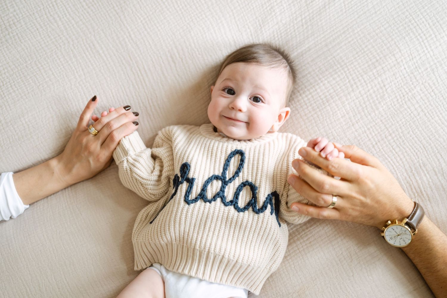 Natural light family baby portraits in Toronto Vaughan home