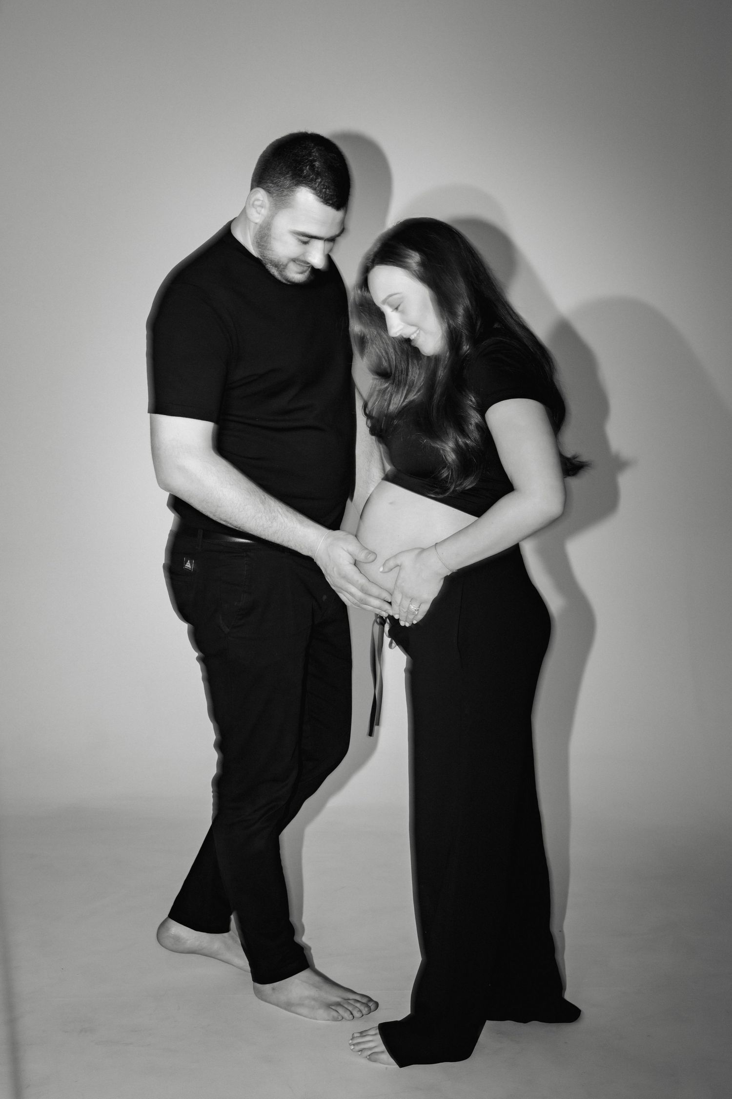 Toronto maternity photographer capturing editorial spotlight studio portraits