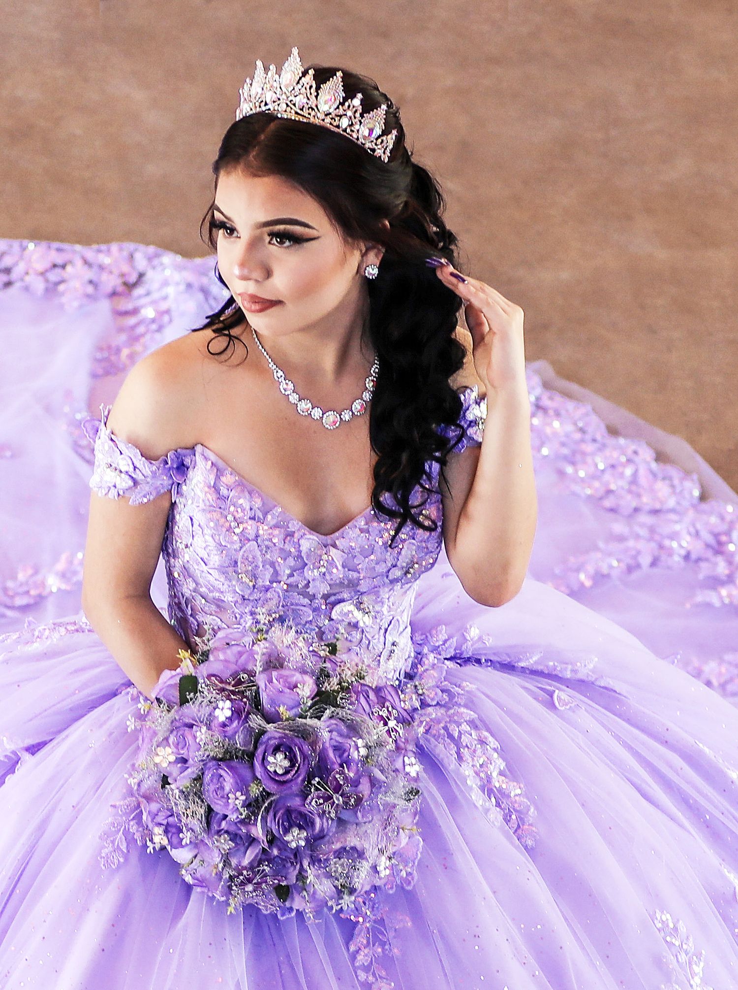 Beautiful Sweet 16 posing during her dress session . Photographed by Precious Keepsakes in San Antonio, Tx at Brackenridge Park.