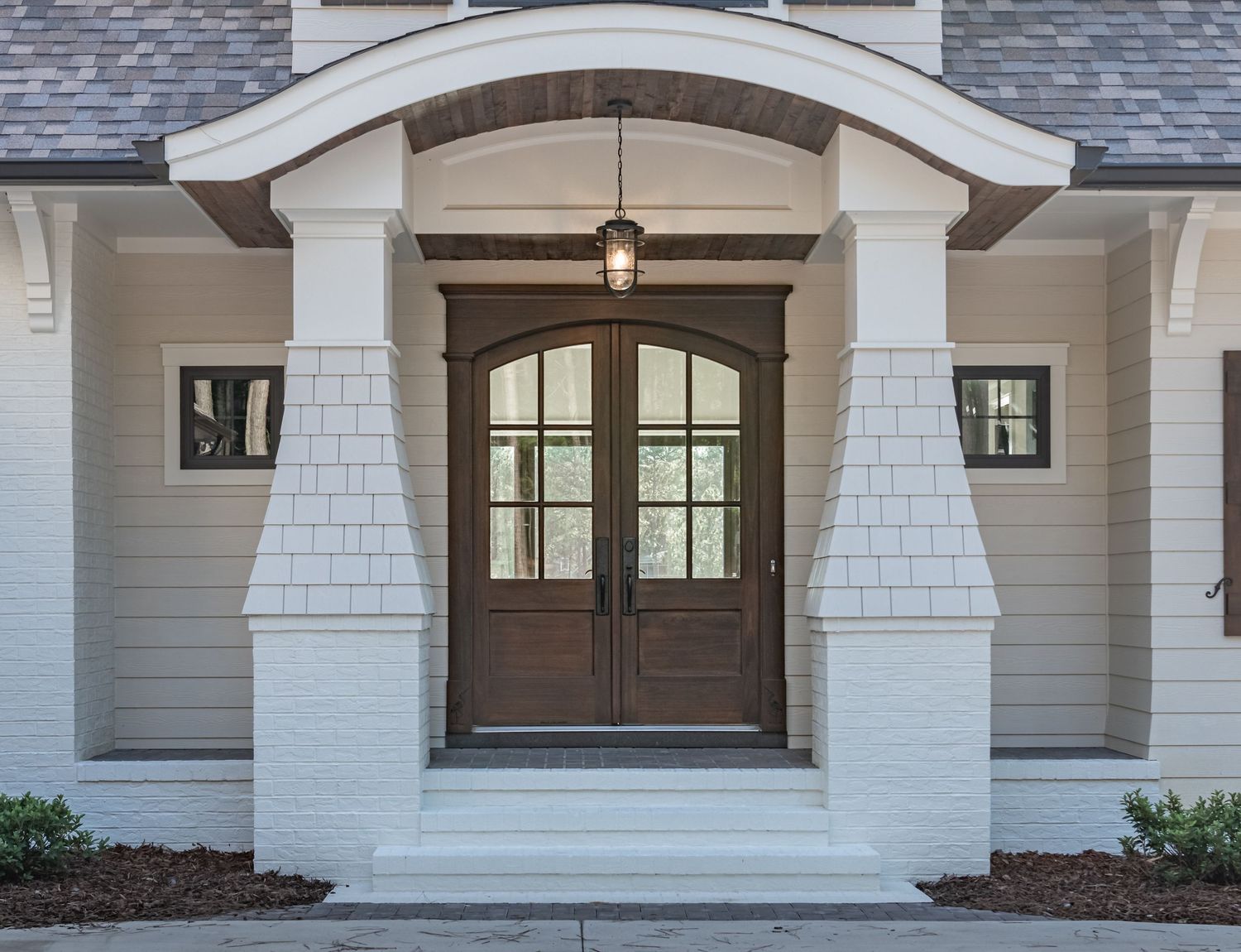 Architectural photography that emphasizes symmetry, scale, and exterior details.
