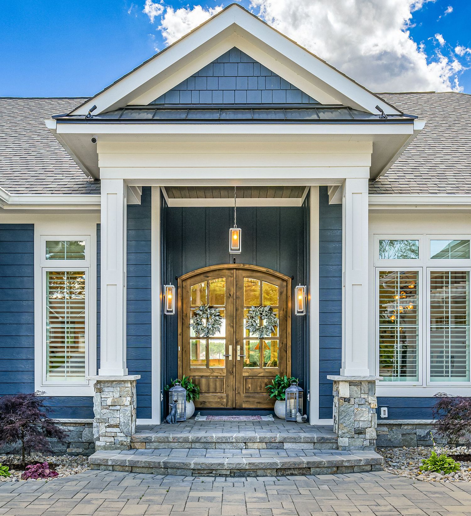 Professional real estate photography emphasizing curb appeal  in a luxury home.