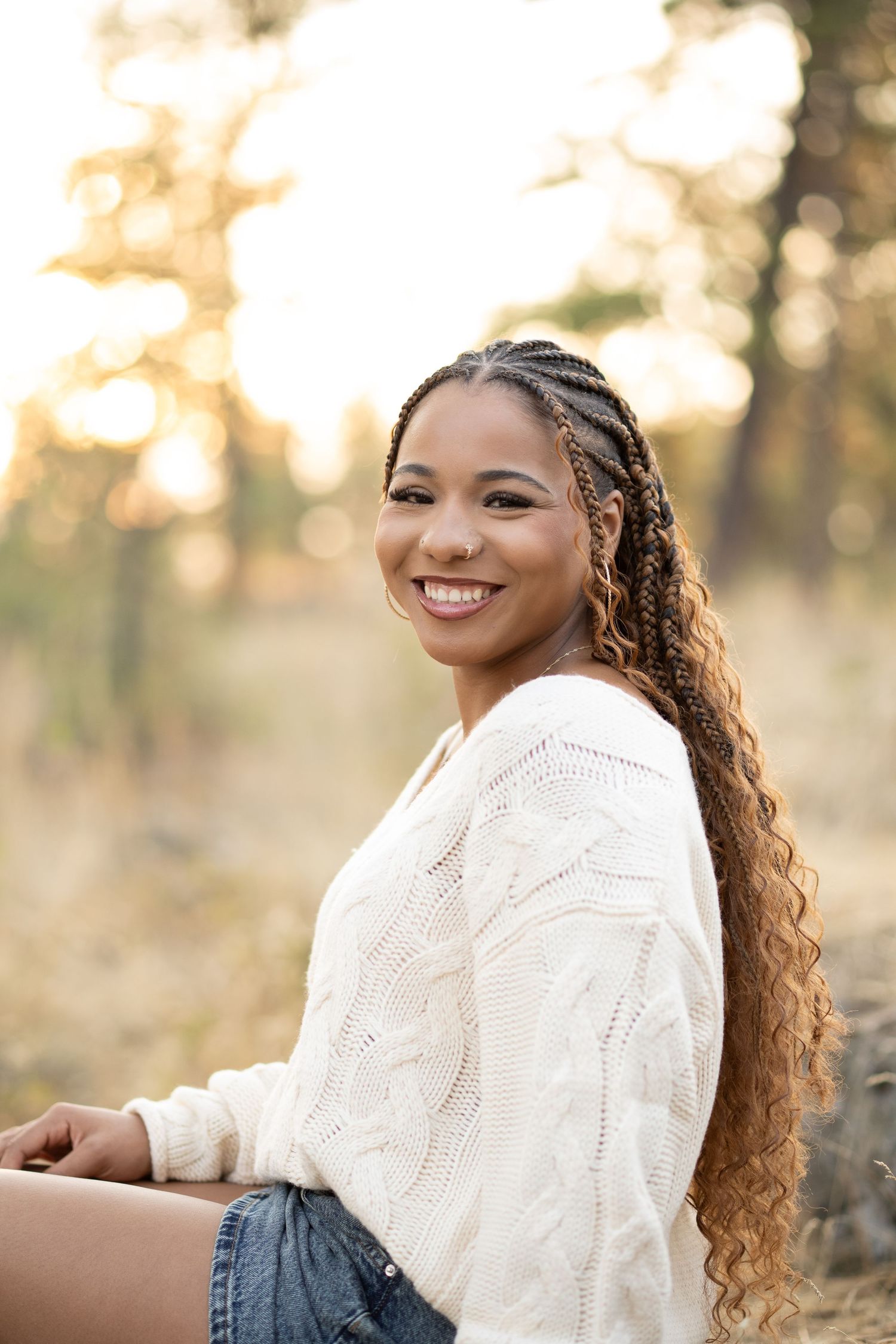 smiling high school senior outside