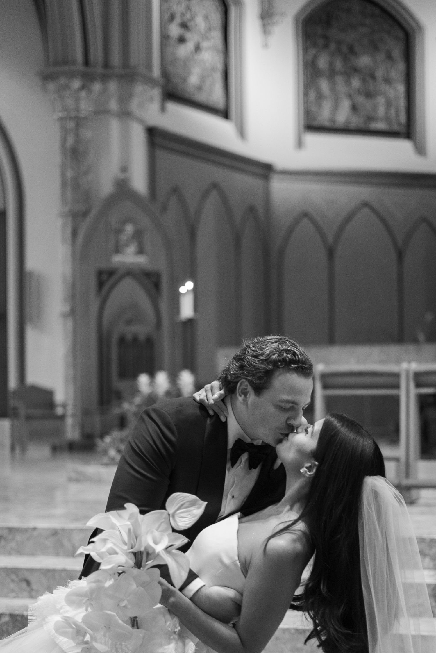 catholic wedding kiss