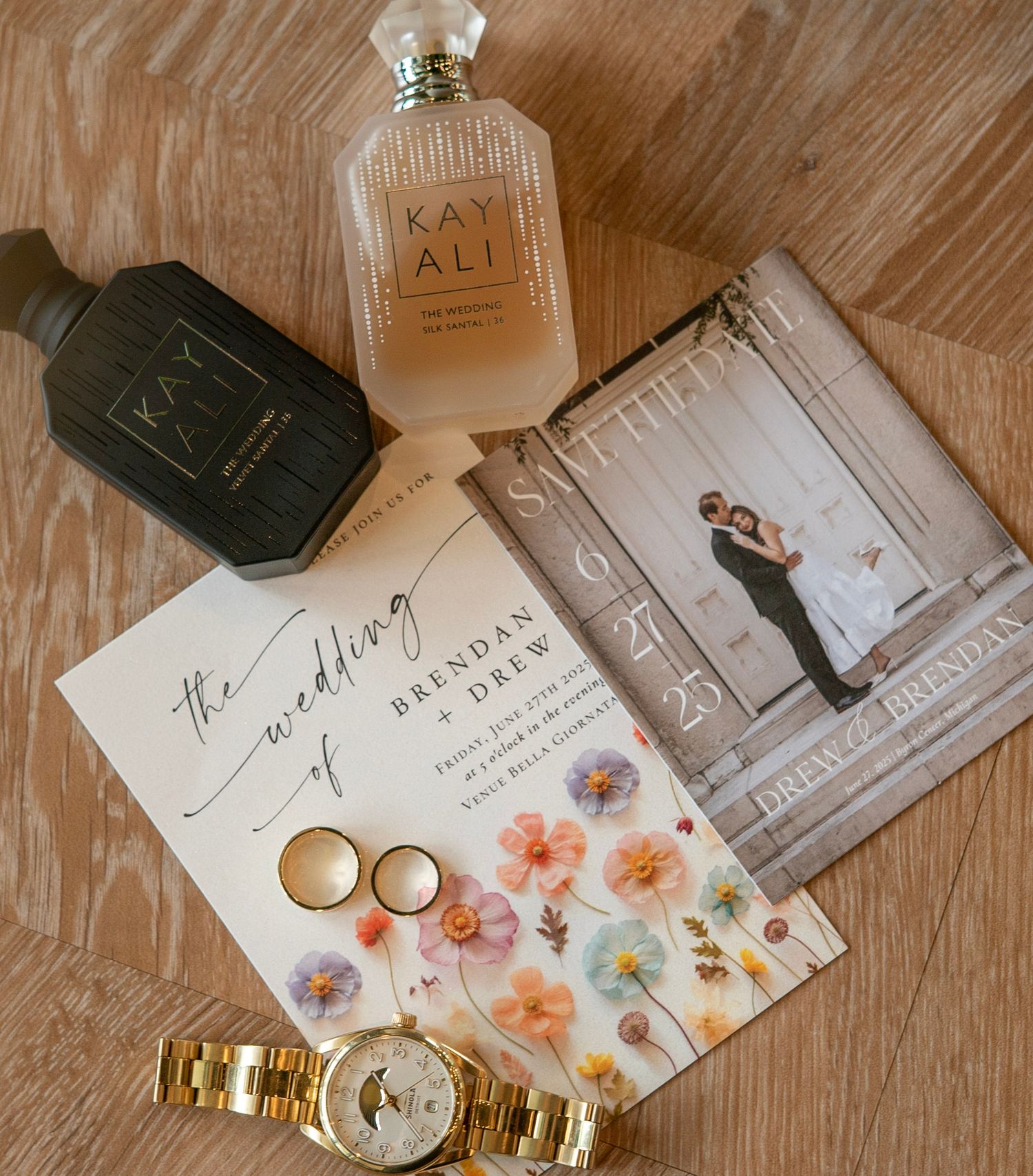 wedding flat lay photo