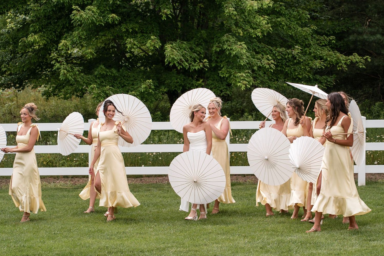 bridesmaid and bride portrait