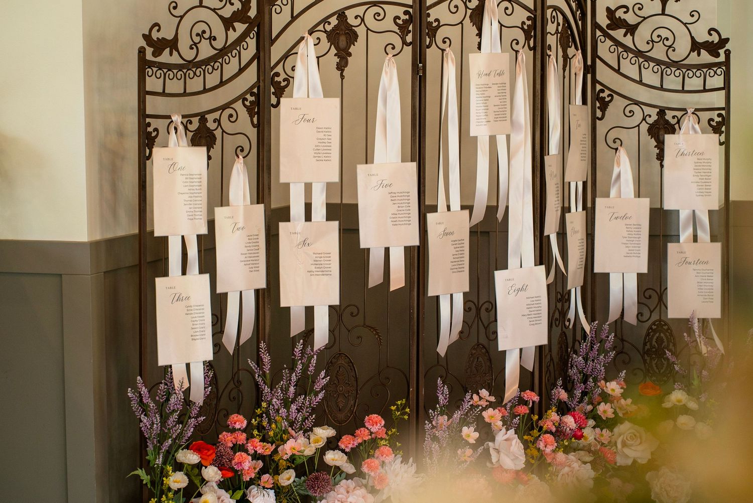 seating chart for wedding reception