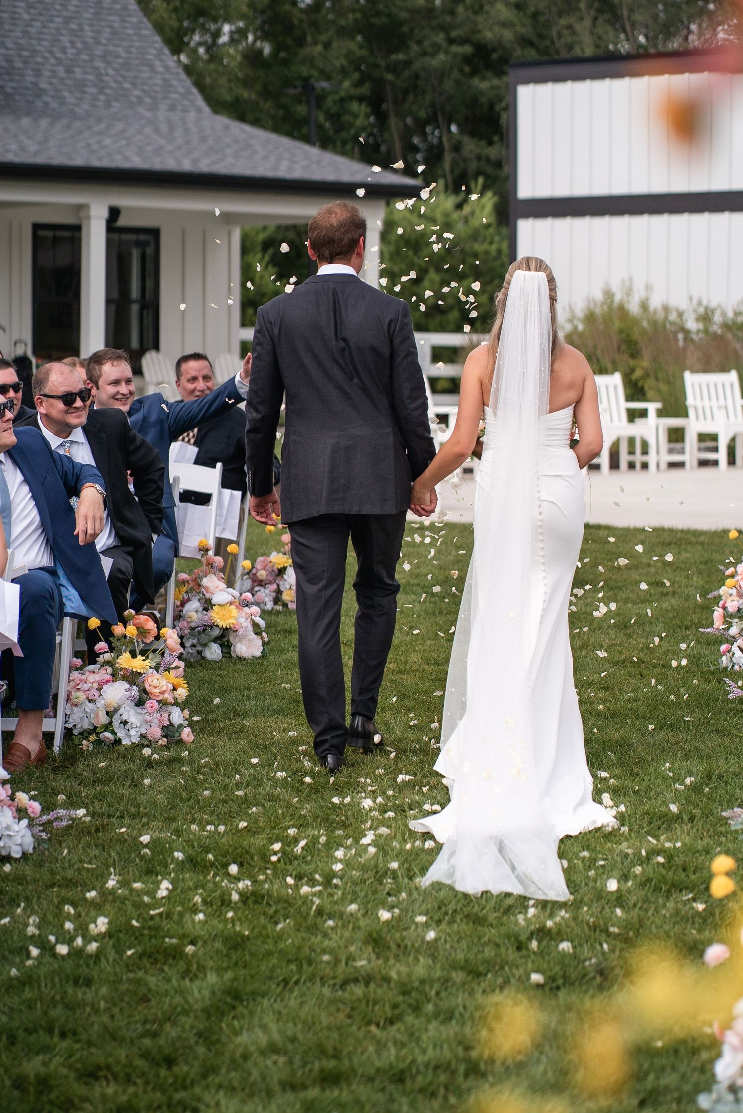 bride and groom walking down the aisle
