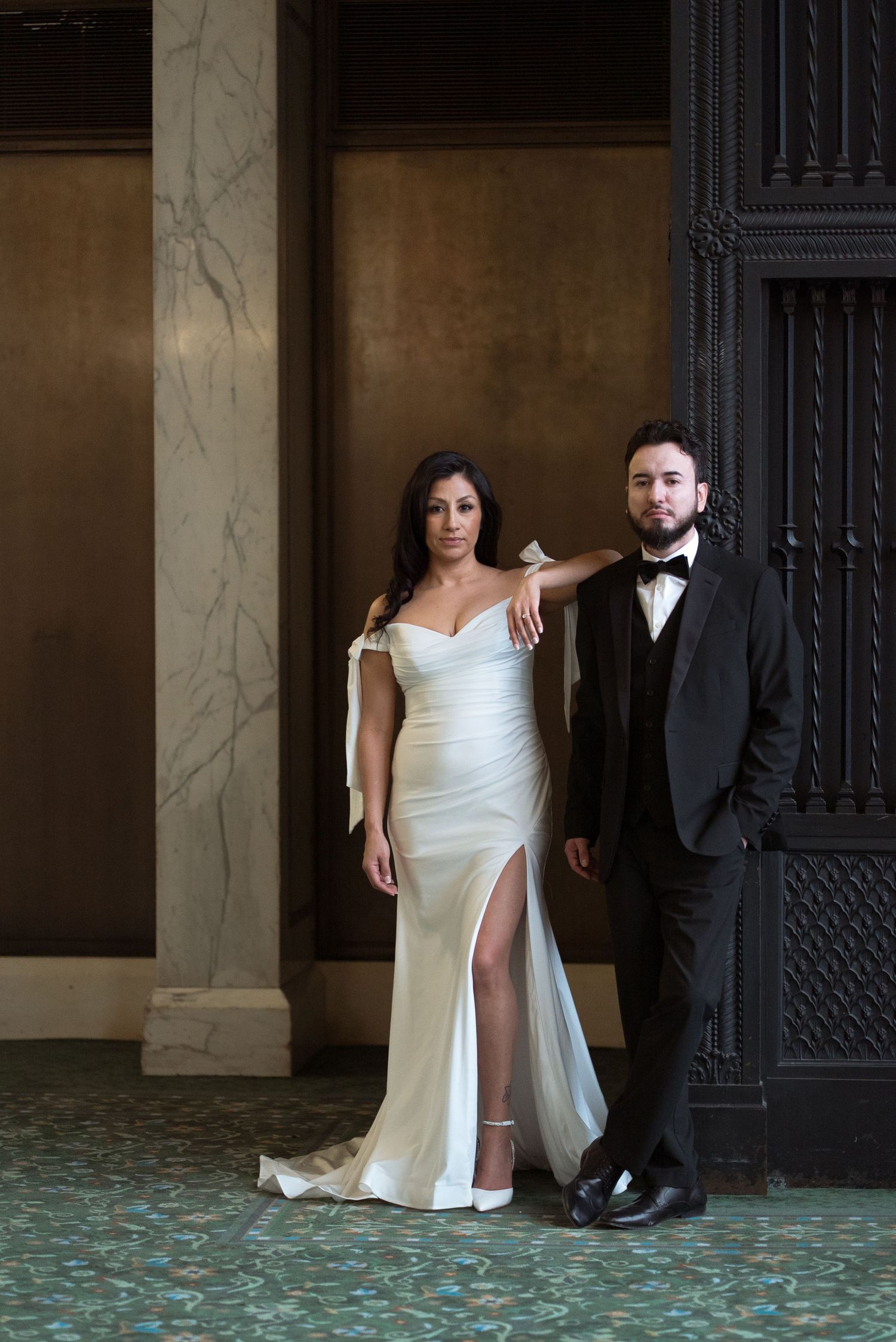 editorial couple pose