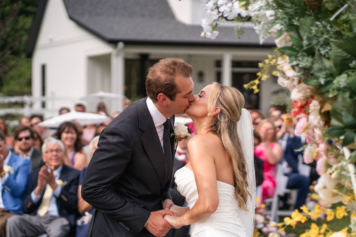 kiss as newlyweds