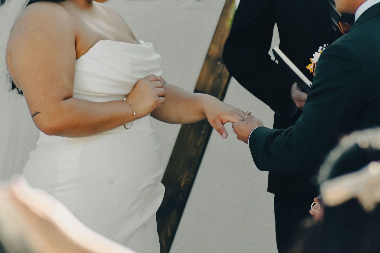 Couple in Visalia Ca hold hands